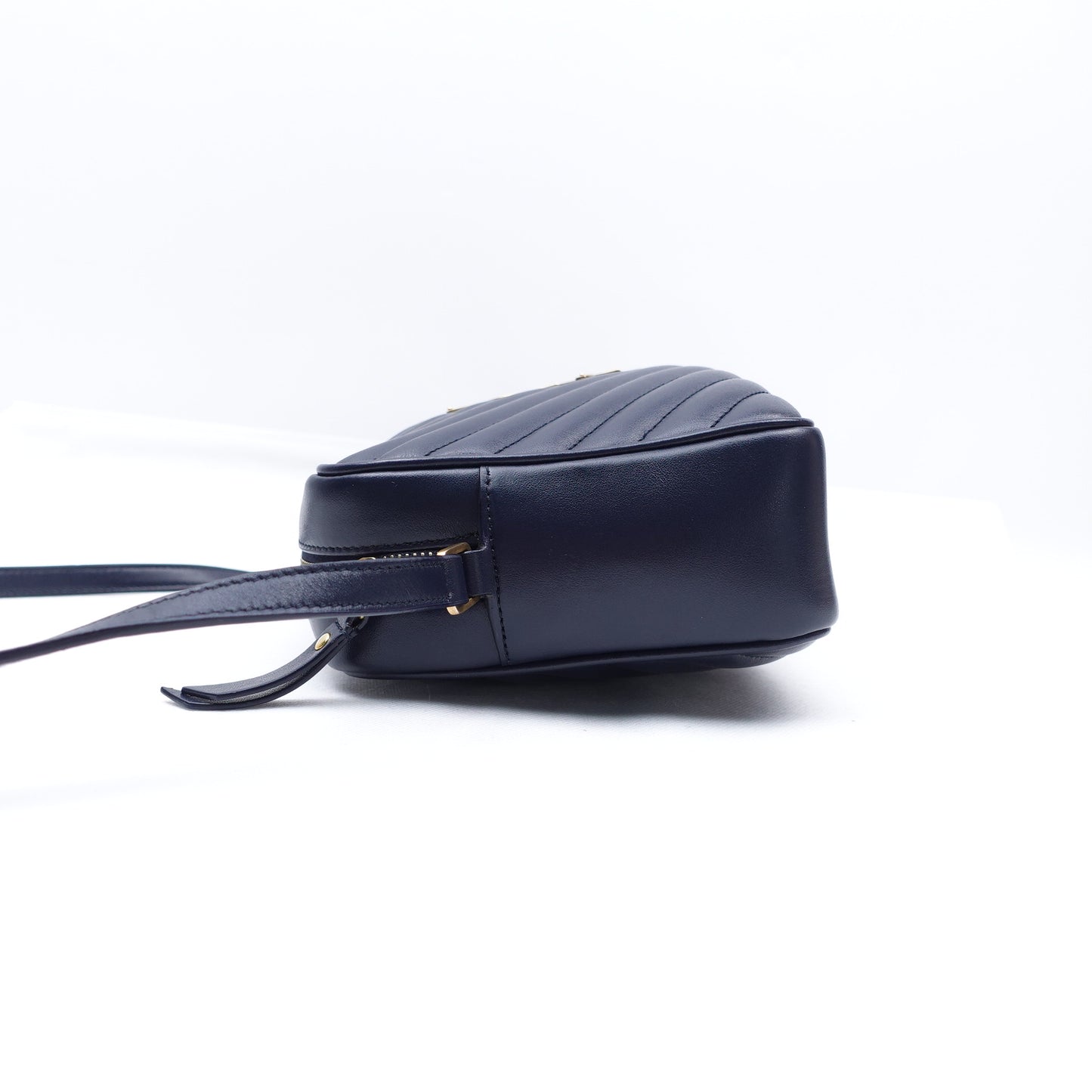 Pre-owned Saint Laurent Loulou Camera Navy Calfskin Crossbody Bag