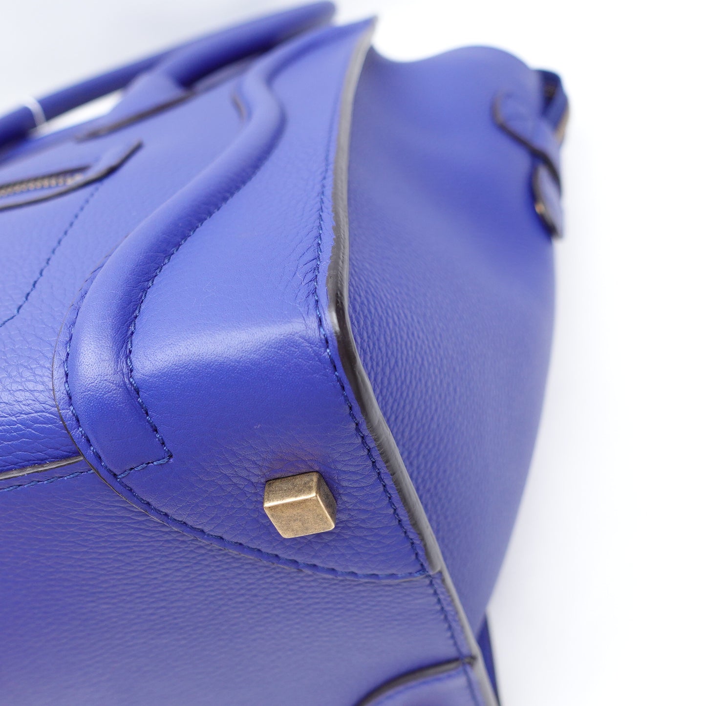 Pre-owned Celine Luggage Mini Royal Blue Calfskin Tote