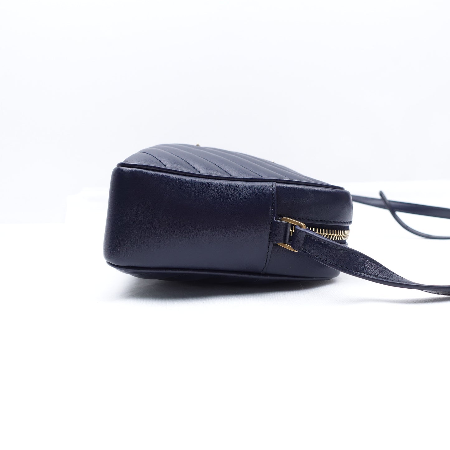 Pre-owned Saint Laurent Loulou Camera Navy Calfskin Crossbody Bag