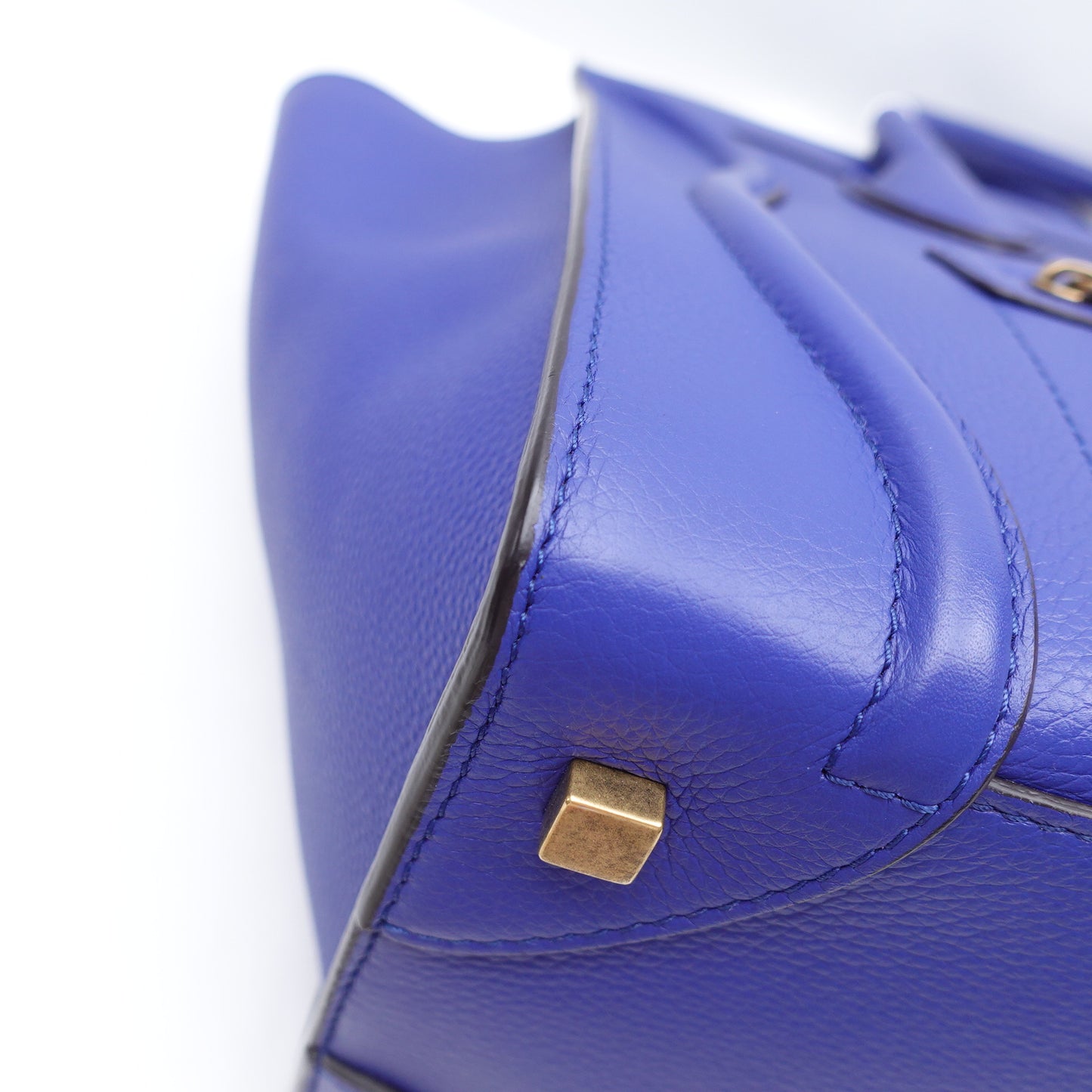 Pre-owned Celine Luggage Mini Royal Blue Calfskin Tote