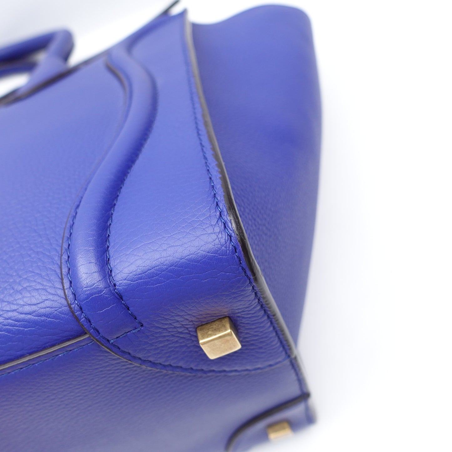 Pre-owned Celine Luggage Mini Royal Blue Calfskin Tote