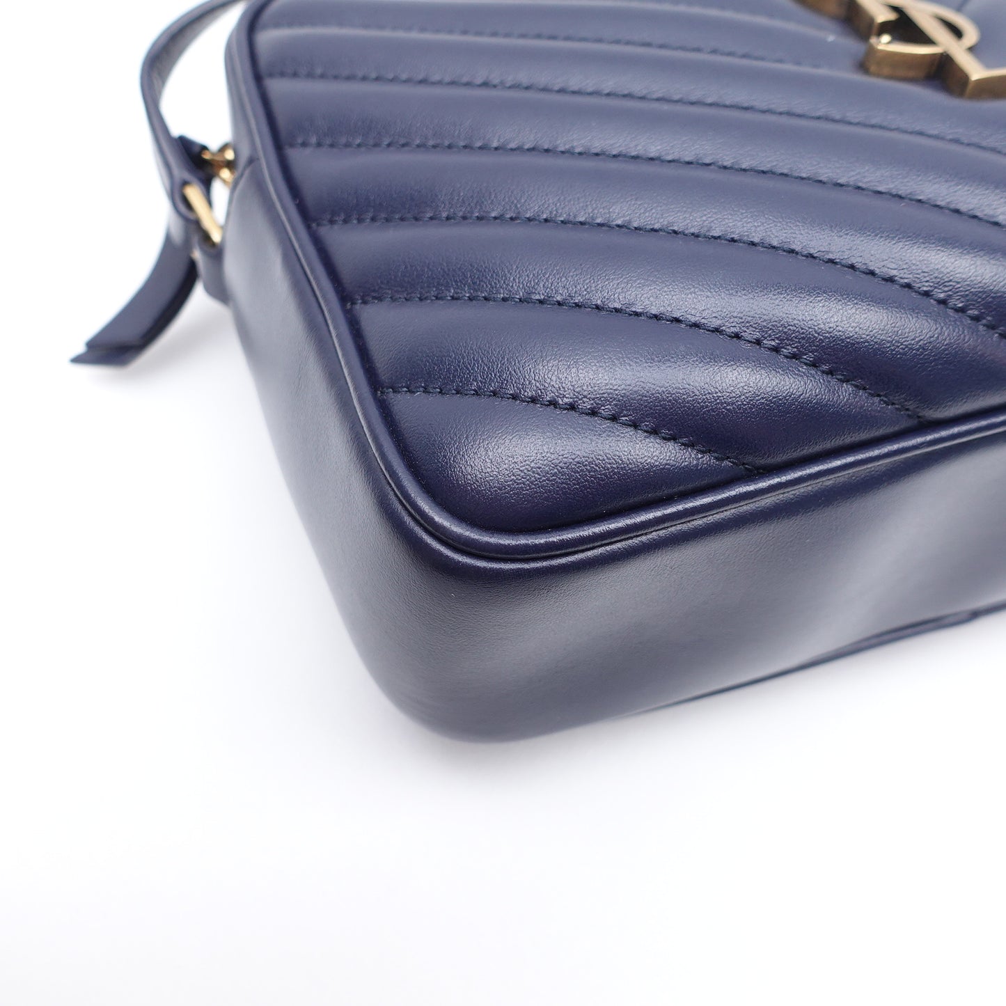 Pre-owned Saint Laurent Loulou Camera Navy Calfskin Crossbody Bag