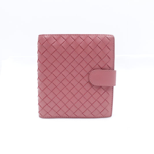 Pre-owned Bottega Veneta Pink Calfskin Short Wallet