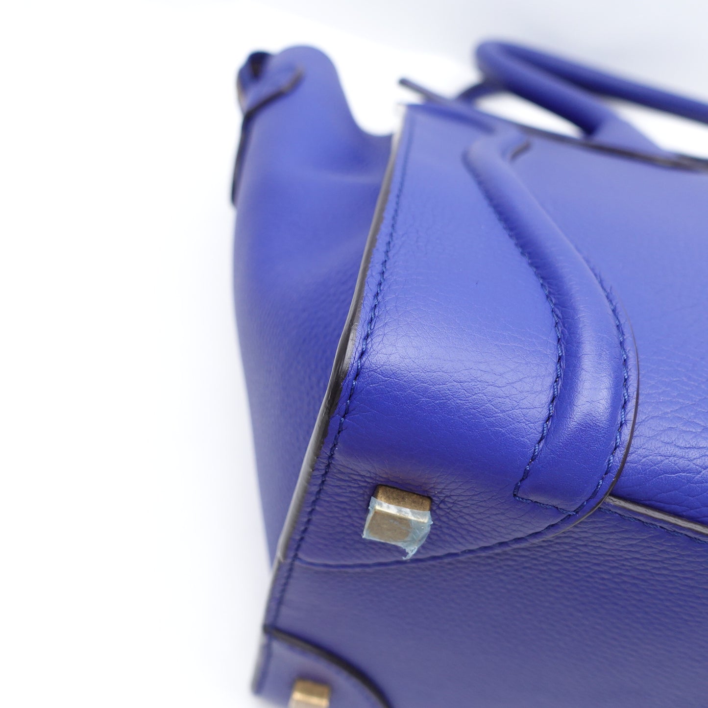 Pre-owned Celine Luggage Mini Royal Blue Calfskin Tote