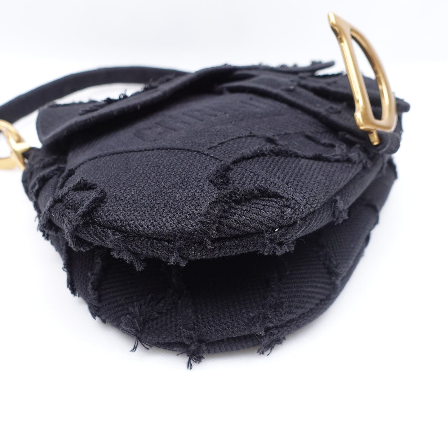 Pre-owned Dior Saddle Black Canvas Shoulder Bag