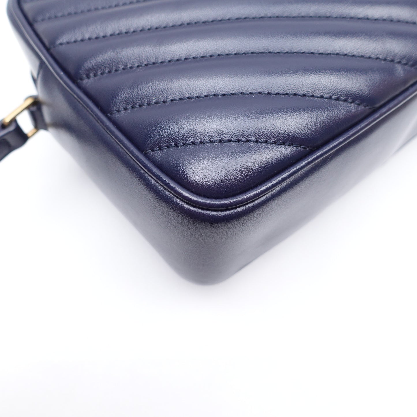 Pre-owned Saint Laurent Loulou Camera Navy Calfskin Crossbody Bag