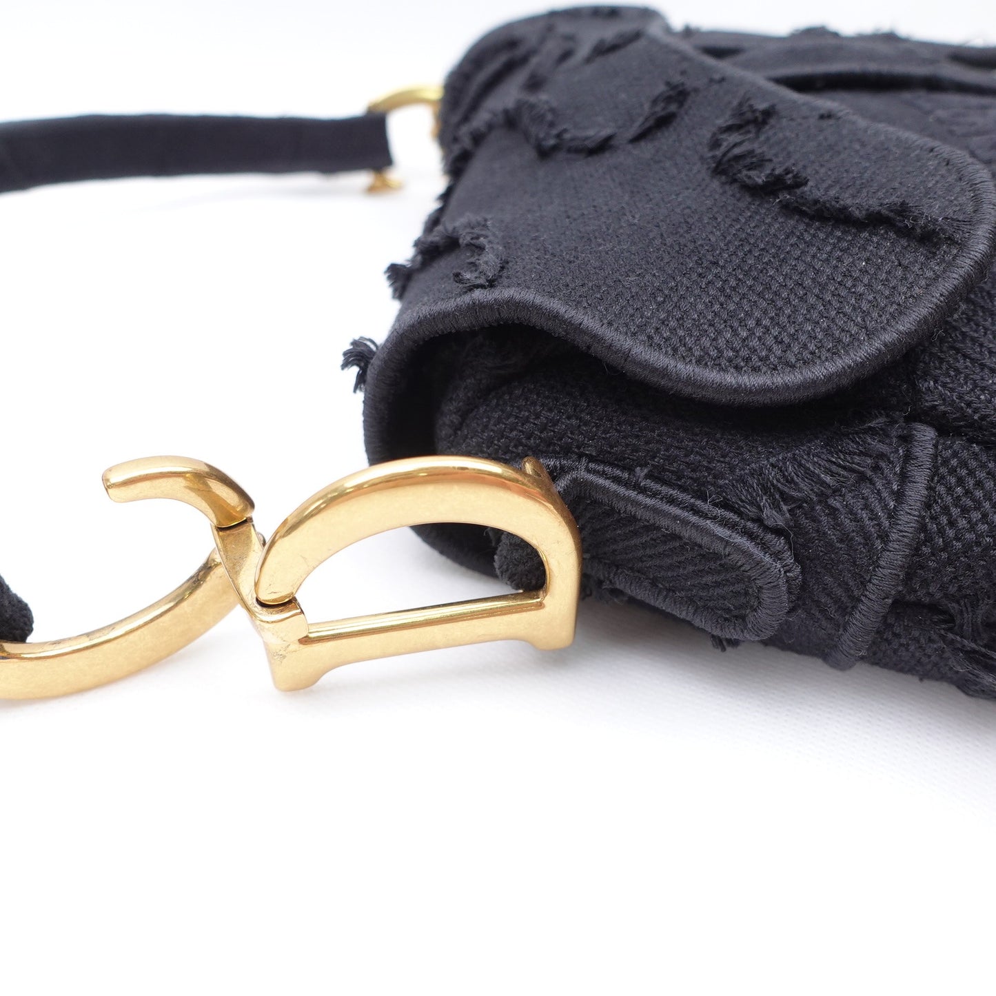 Pre-owned Dior Saddle Black Canvas Shoulder Bag