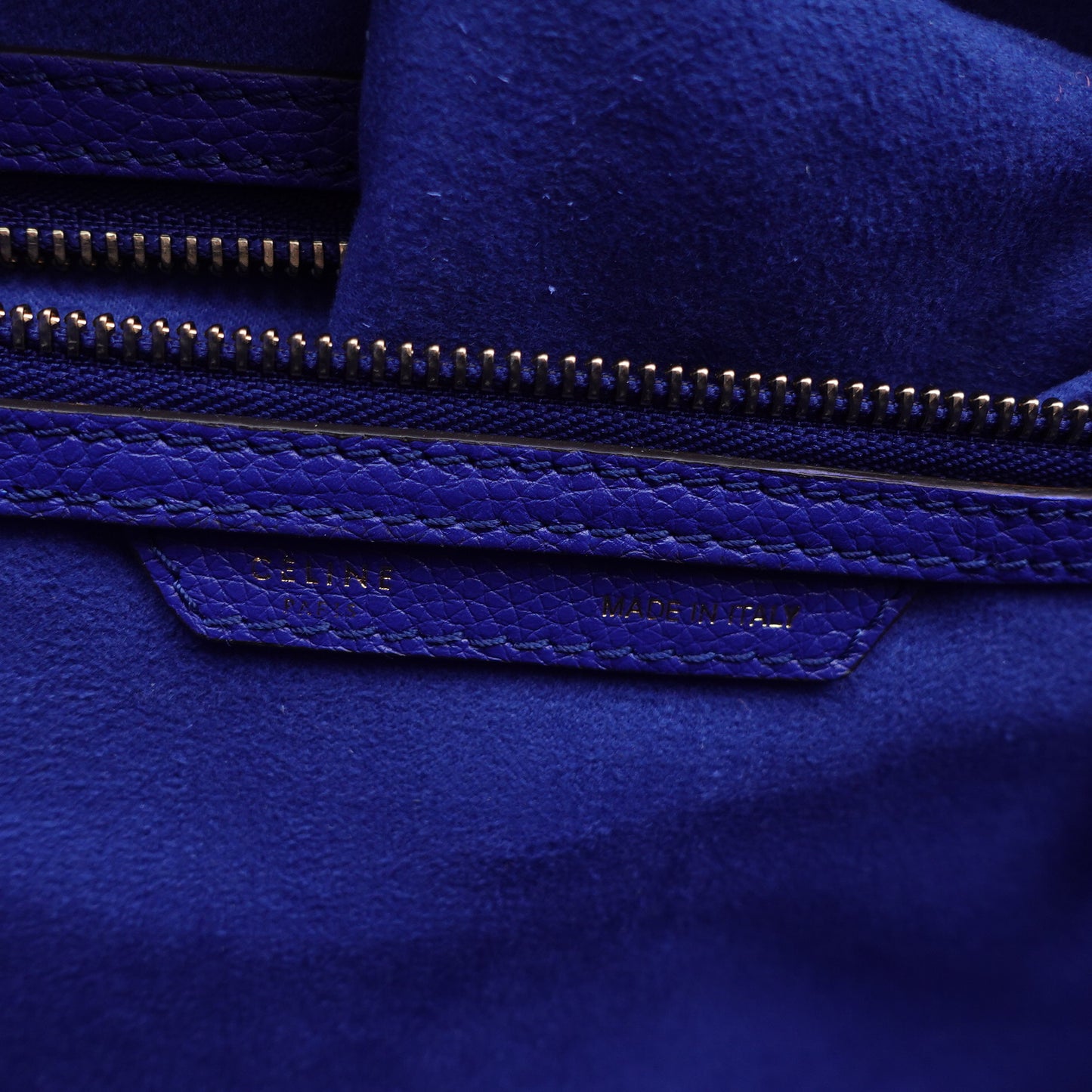 Pre-owned Celine Luggage Mini Royal Blue Calfskin Tote