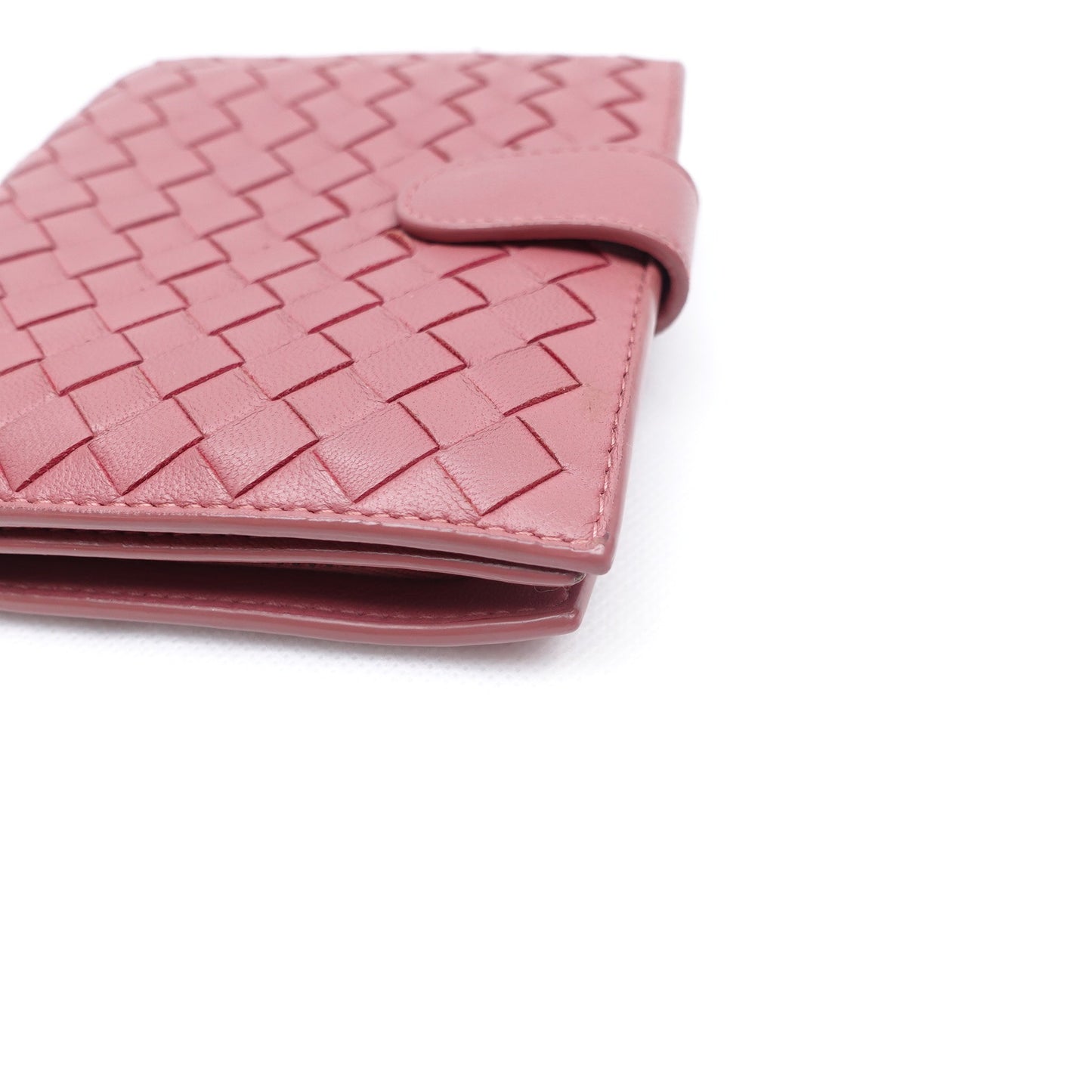Pre-owned Bottega Veneta Pink Calfskin Short Wallet