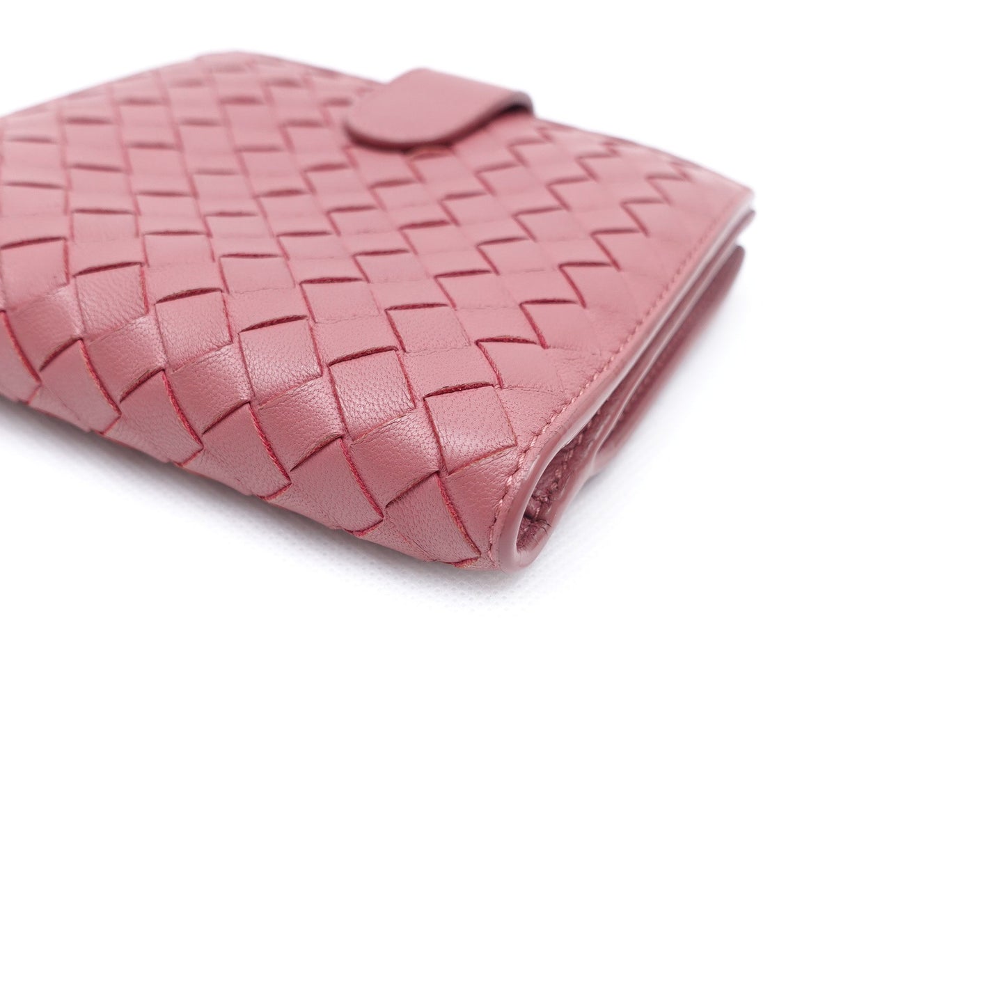Pre-owned Bottega Veneta Pink Calfskin Short Wallet