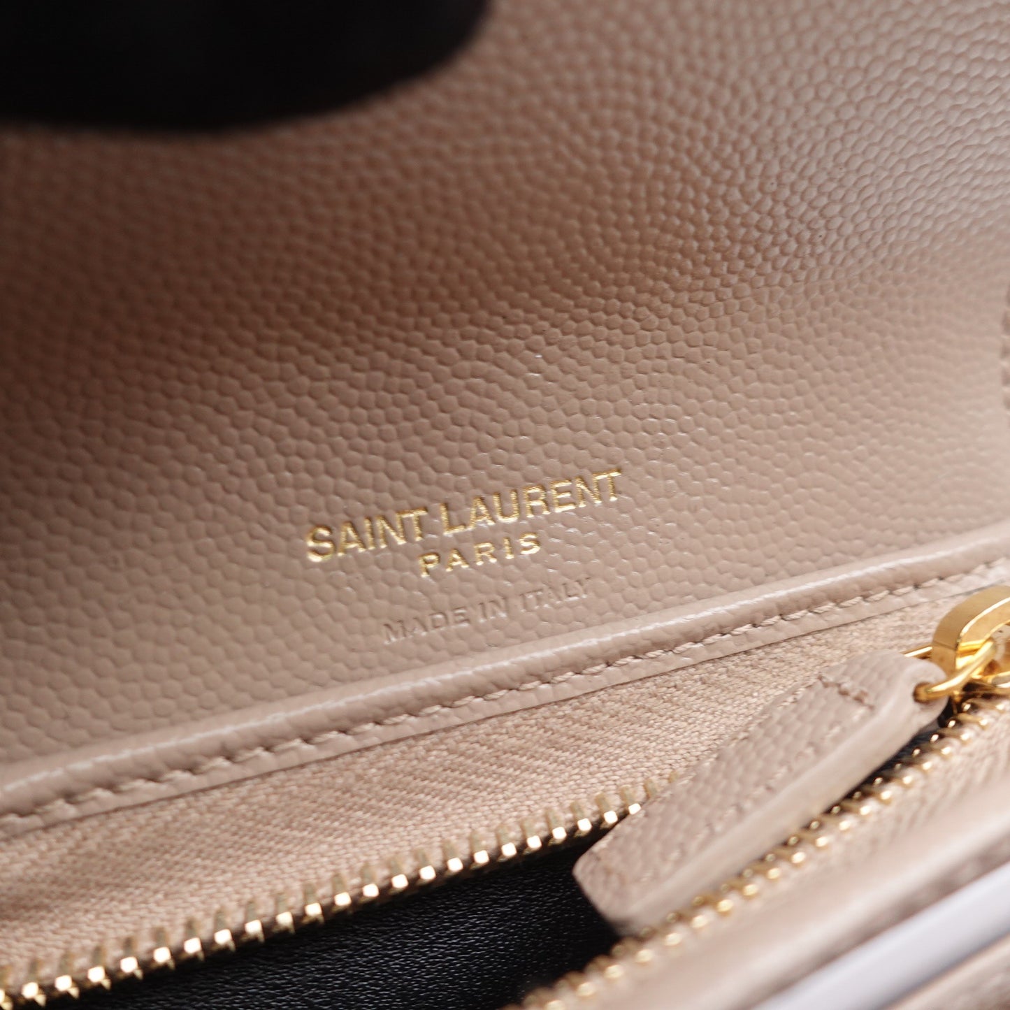 Pre-owned YSL Calfskin Small Leather Goods Yves Saint Laurent Le Monogram Me Beige Short Wallet T10300892