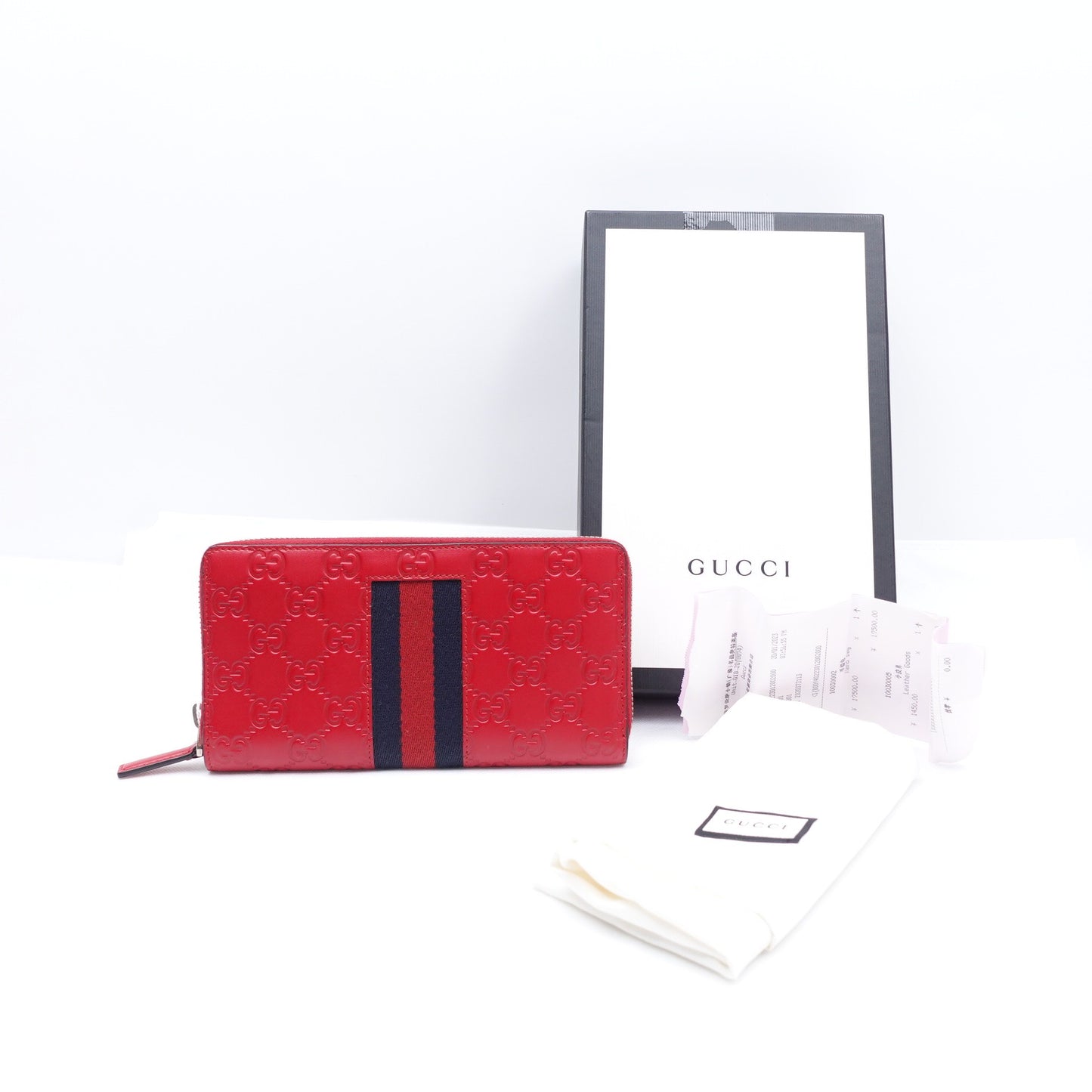Pre-owned Gucci Red Ophidia Calfskin Wallet