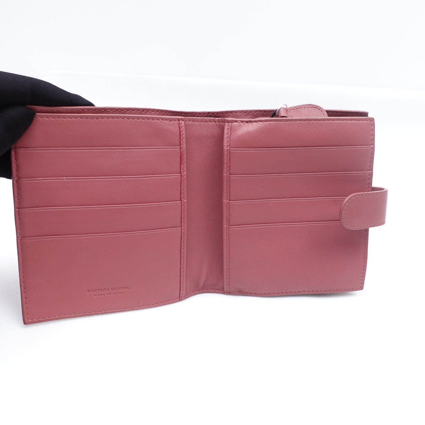 Pre-owned Bottega Veneta Pink Calfskin Short Wallet