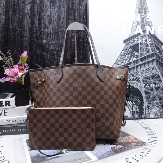 Pre-owned Louis Vuitton Neverfull MM Damier Ebene Coated Canvas Tote Bag