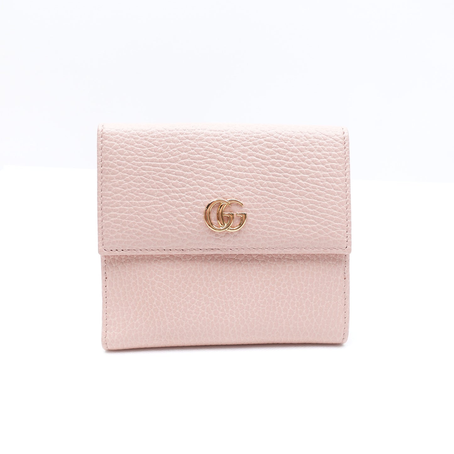 Pre-owned Gucci GG Pink Calfskin Short Wallet