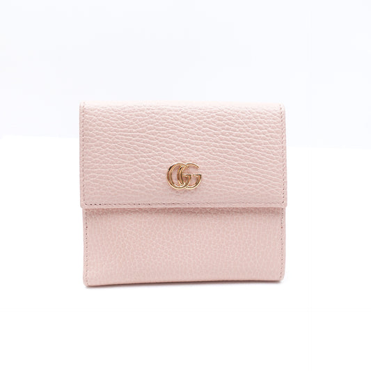 Pre-owned Gucci GG Pink Calfskin Short Wallet