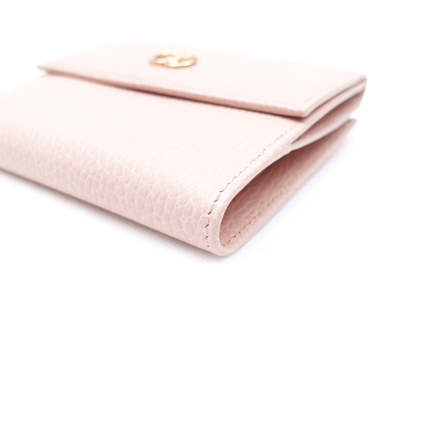 Pre-owned Gucci GG Pink Calfskin Short Wallet