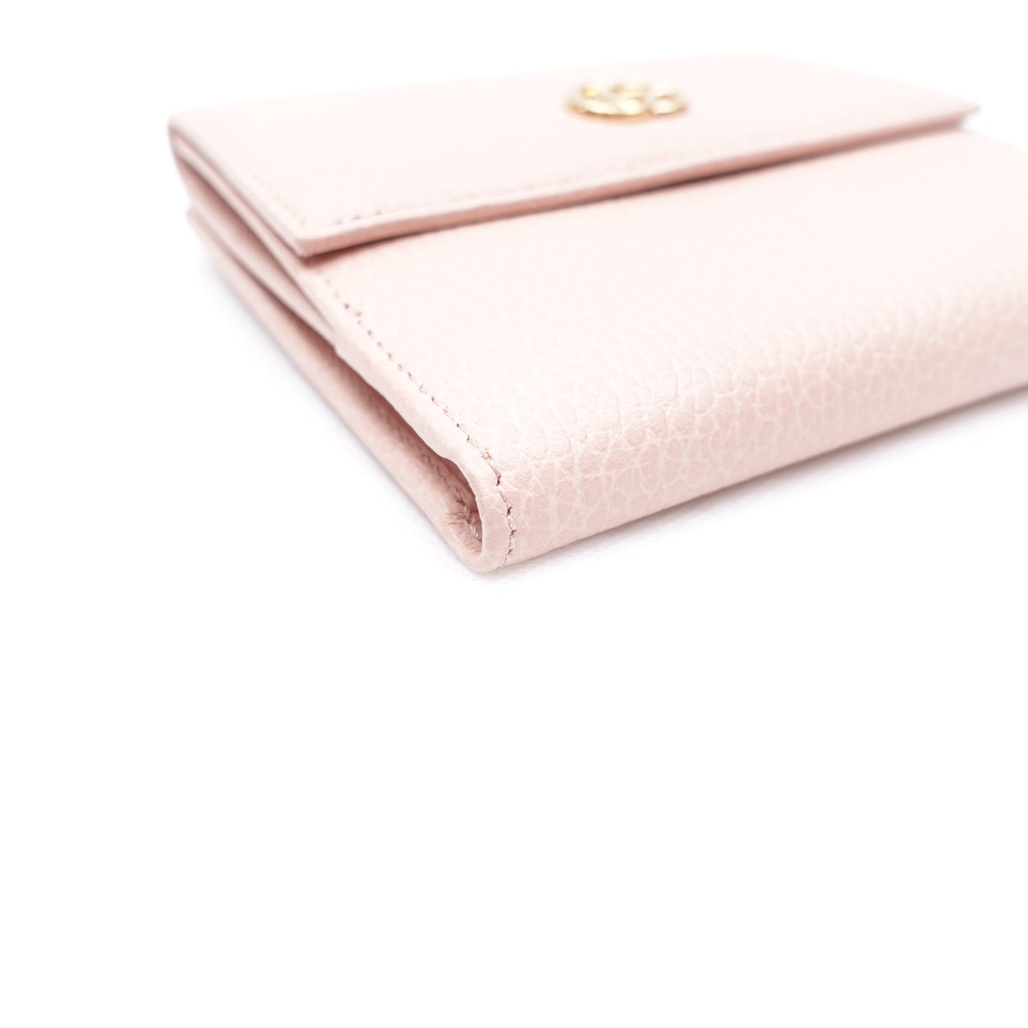 Pre-owned Gucci GG Pink Calfskin Short Wallet