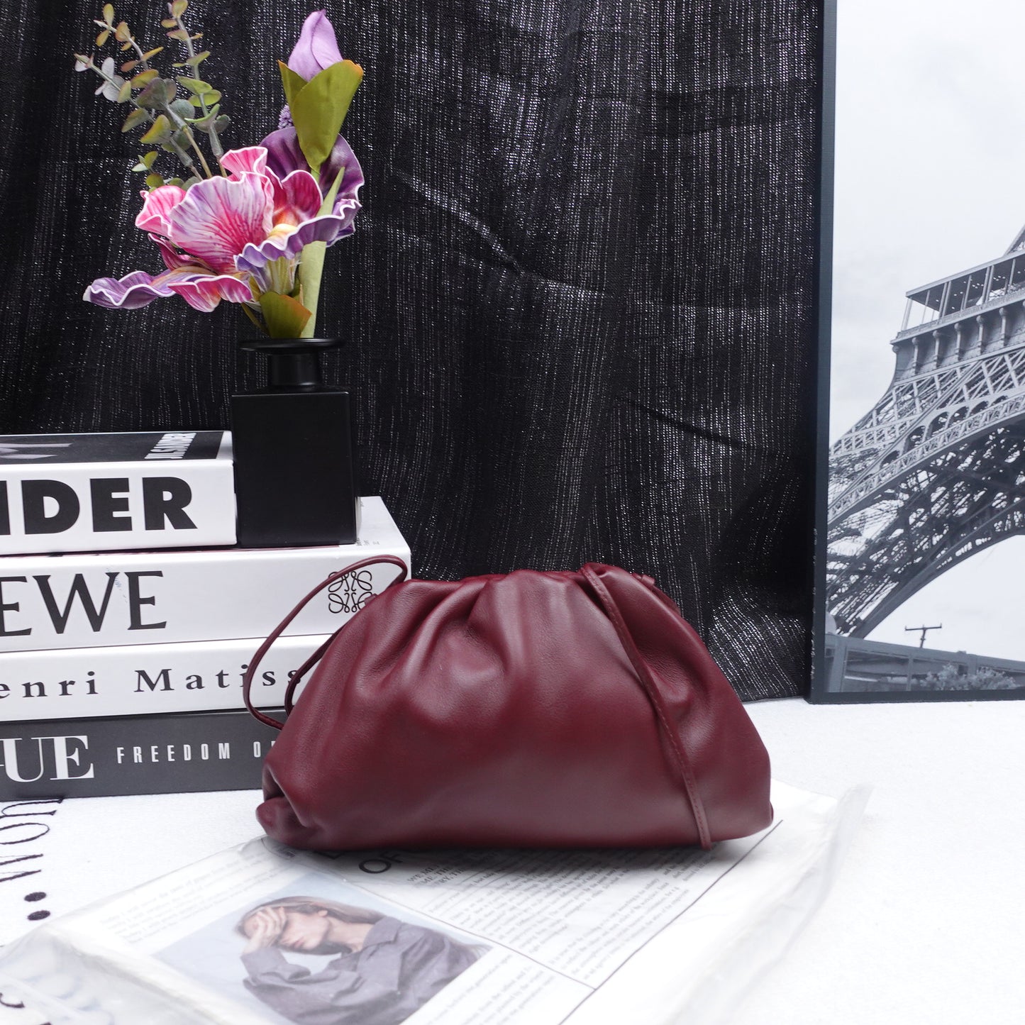 [Deal] Pre-owned Bottega Veneta Chain Pouch Burgundy Shoulder Bag