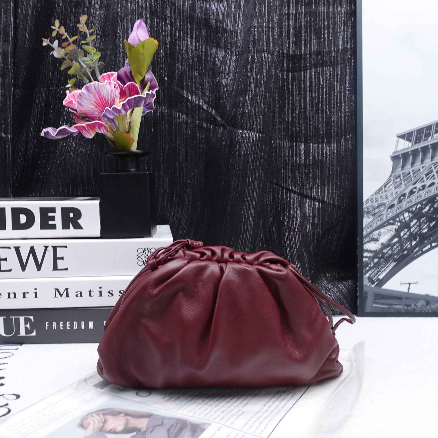 [Deal] Pre-owned Bottega Veneta Chain Pouch Burgundy Shoulder Bag
