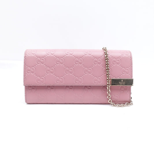 Pre-owned Gucci Guccissima Pink Calfskin Shoulder Bag
