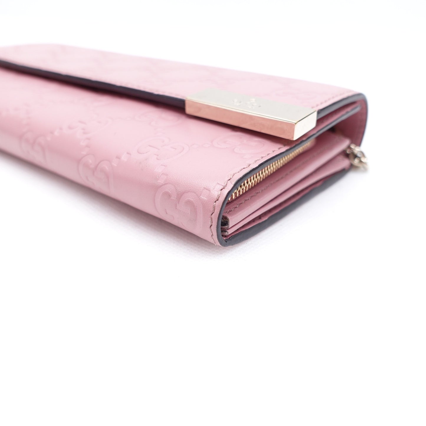 Pre-owned Gucci Guccissima Pink Calfskin Shoulder Bag