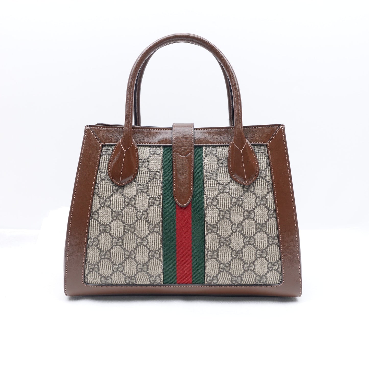 Pre-owned Gucci Jackie 1961 Medium Brown Coated Canvas Shoulder Bag