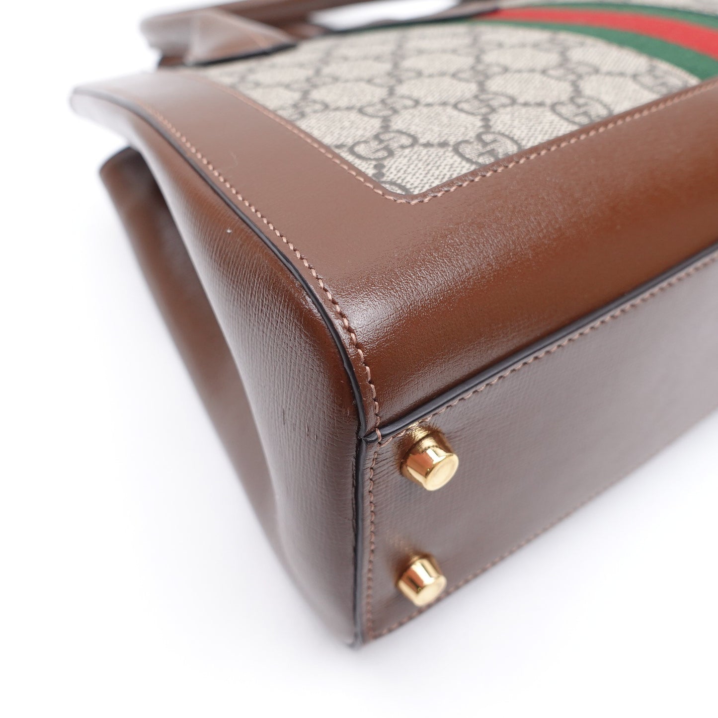 Pre-owned Gucci Jackie 1961 Medium Brown Coated Canvas Shoulder Bag