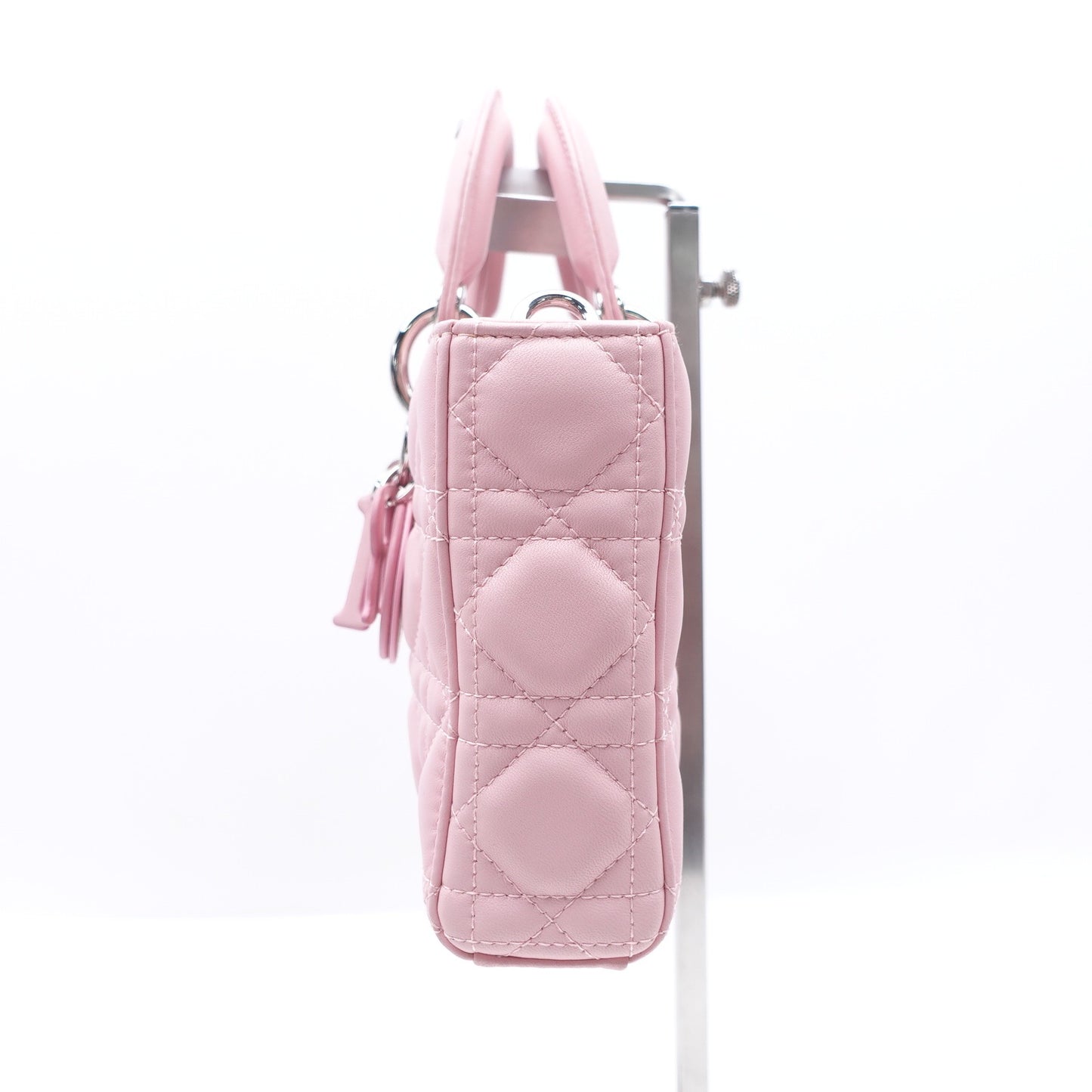 Pre-owned Dior D-JOY Lady Pink Lambskin Shoulder Bag
