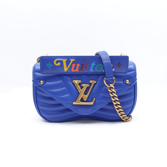 Pre-owned Louis Vuitton New Wave Blue Calfskin Shoulder Bag