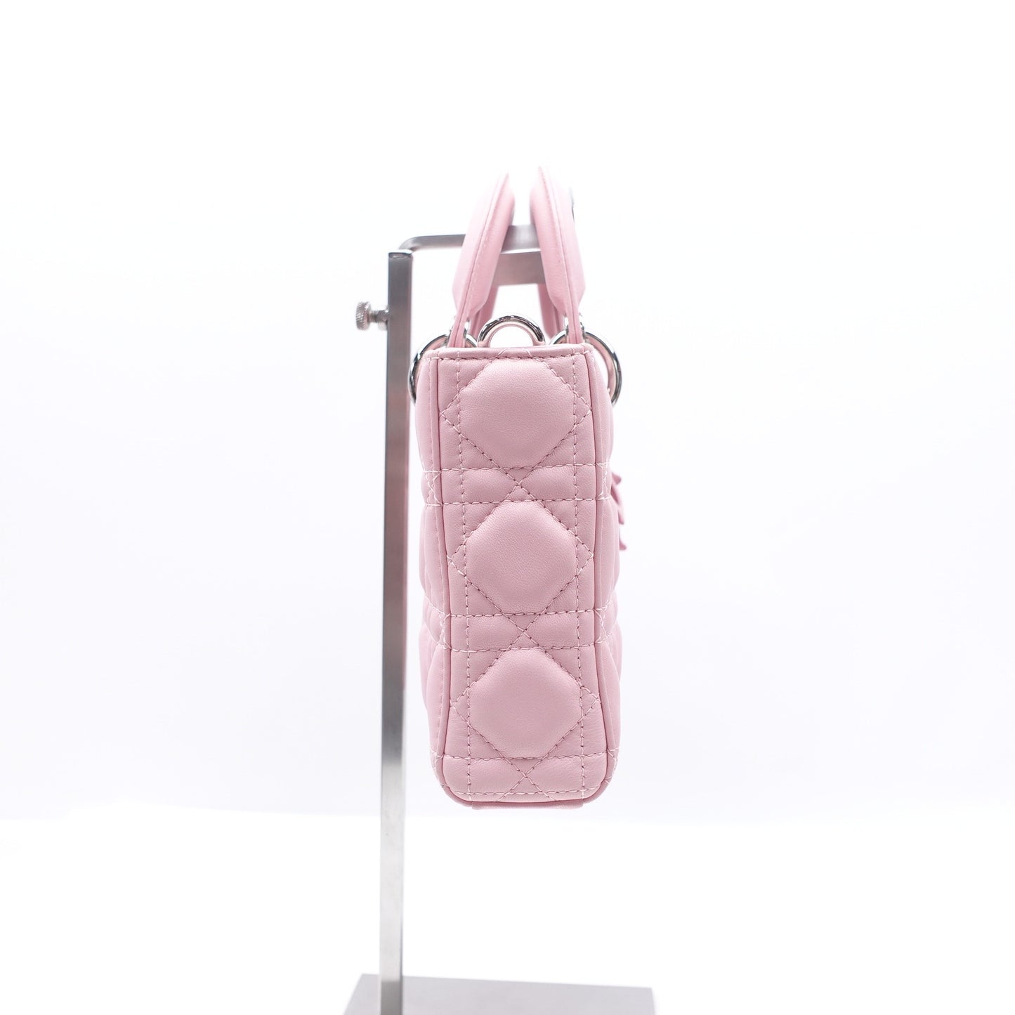 Pre-owned Dior D-JOY Lady Pink Lambskin Shoulder Bag