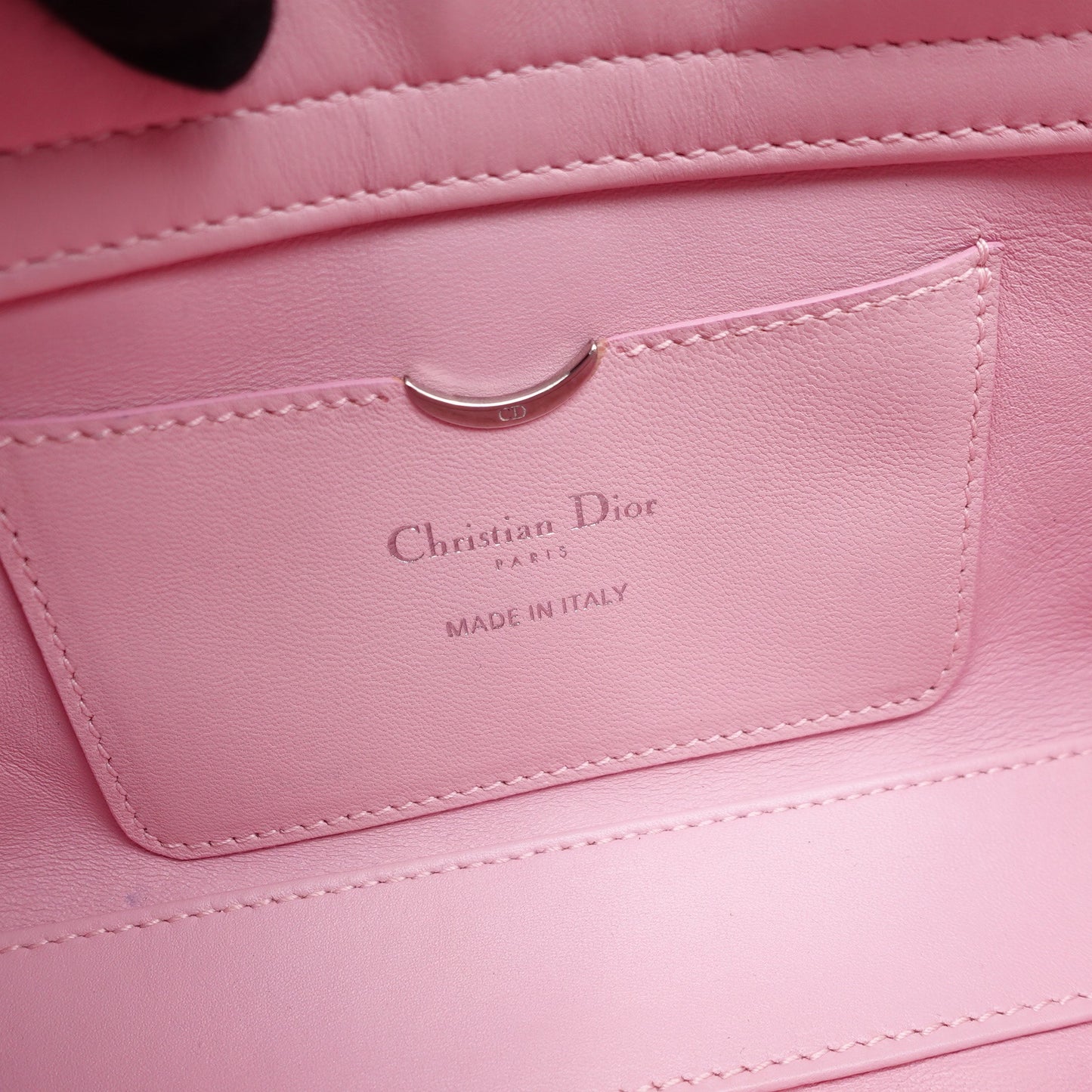 Pre-owned Dior D-JOY Lady Pink Lambskin Shoulder Bag