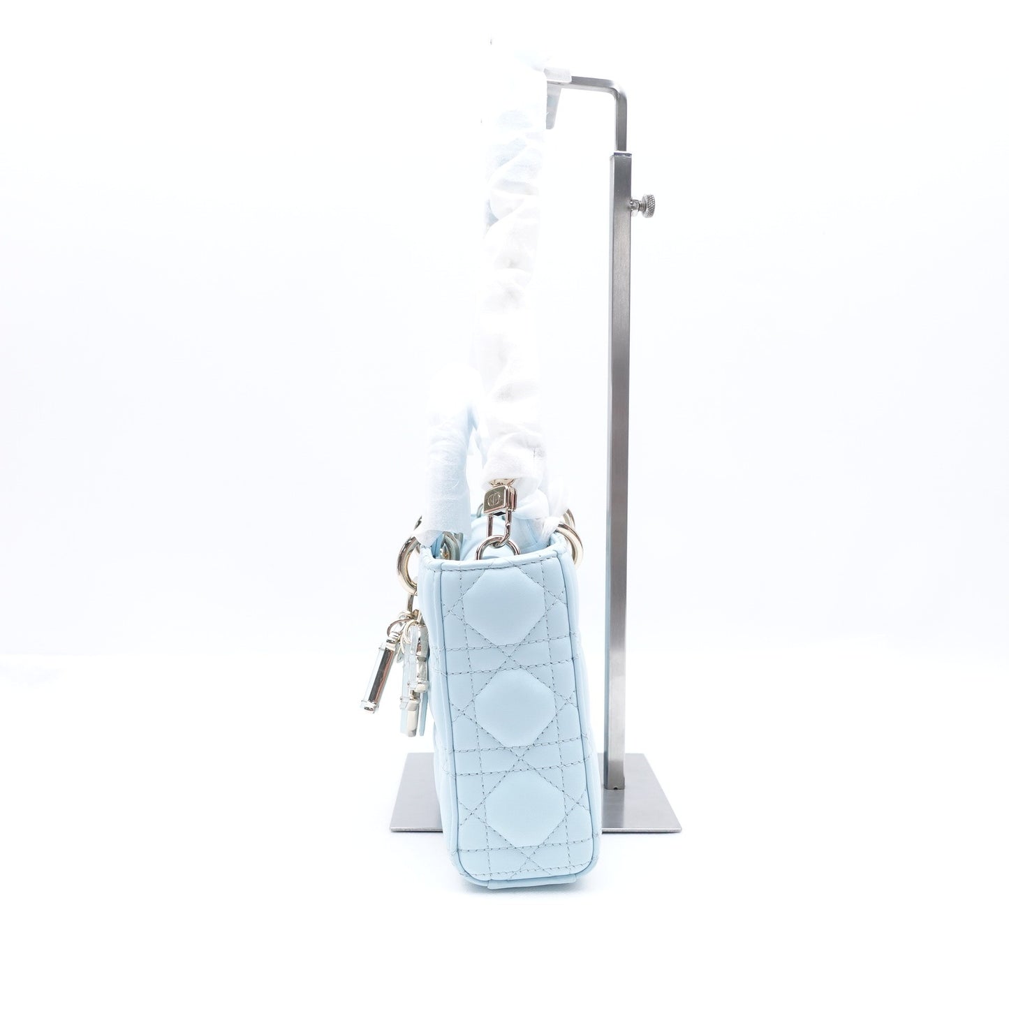 Pre-owned Dior D-Joy Blue Lambskin Shoulder Bag