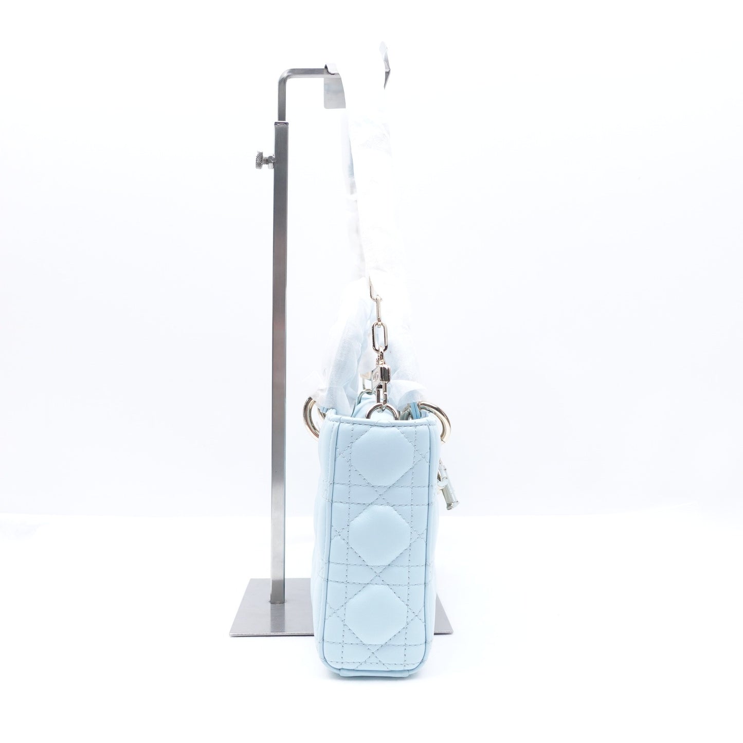 Pre-owned Dior D-Joy Blue Lambskin Shoulder Bag