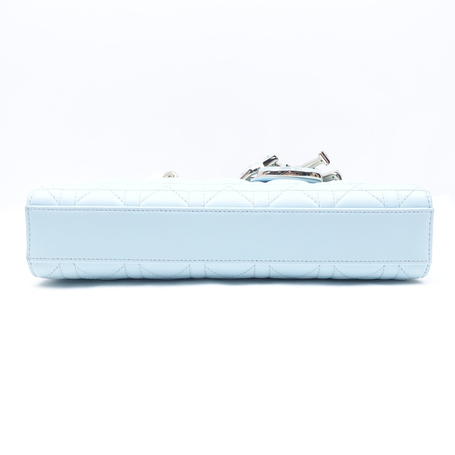 Pre-owned Dior D-Joy Blue Lambskin Shoulder Bag
