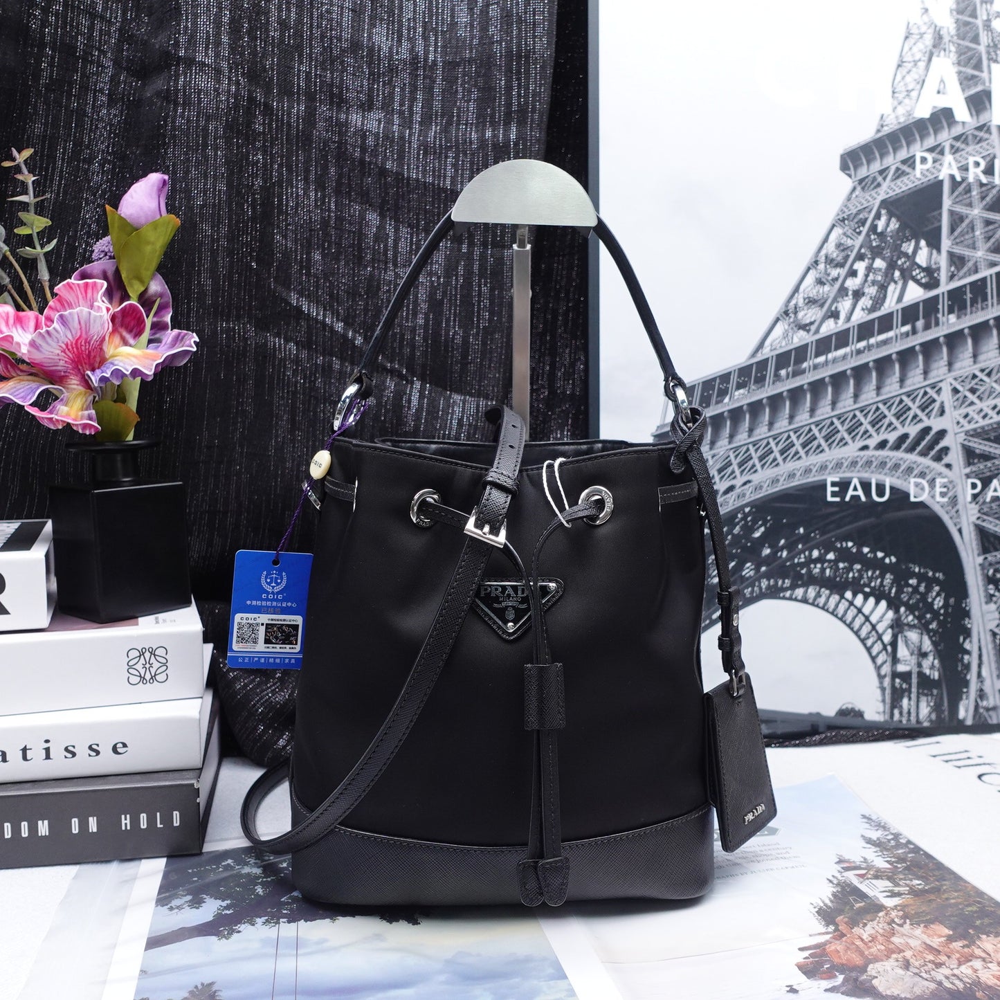 Pre-owned Prada Black Nylon Bucket Bag