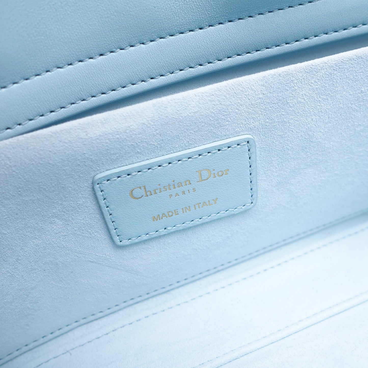 Pre-owned Dior D-Joy Blue Lambskin Shoulder Bag