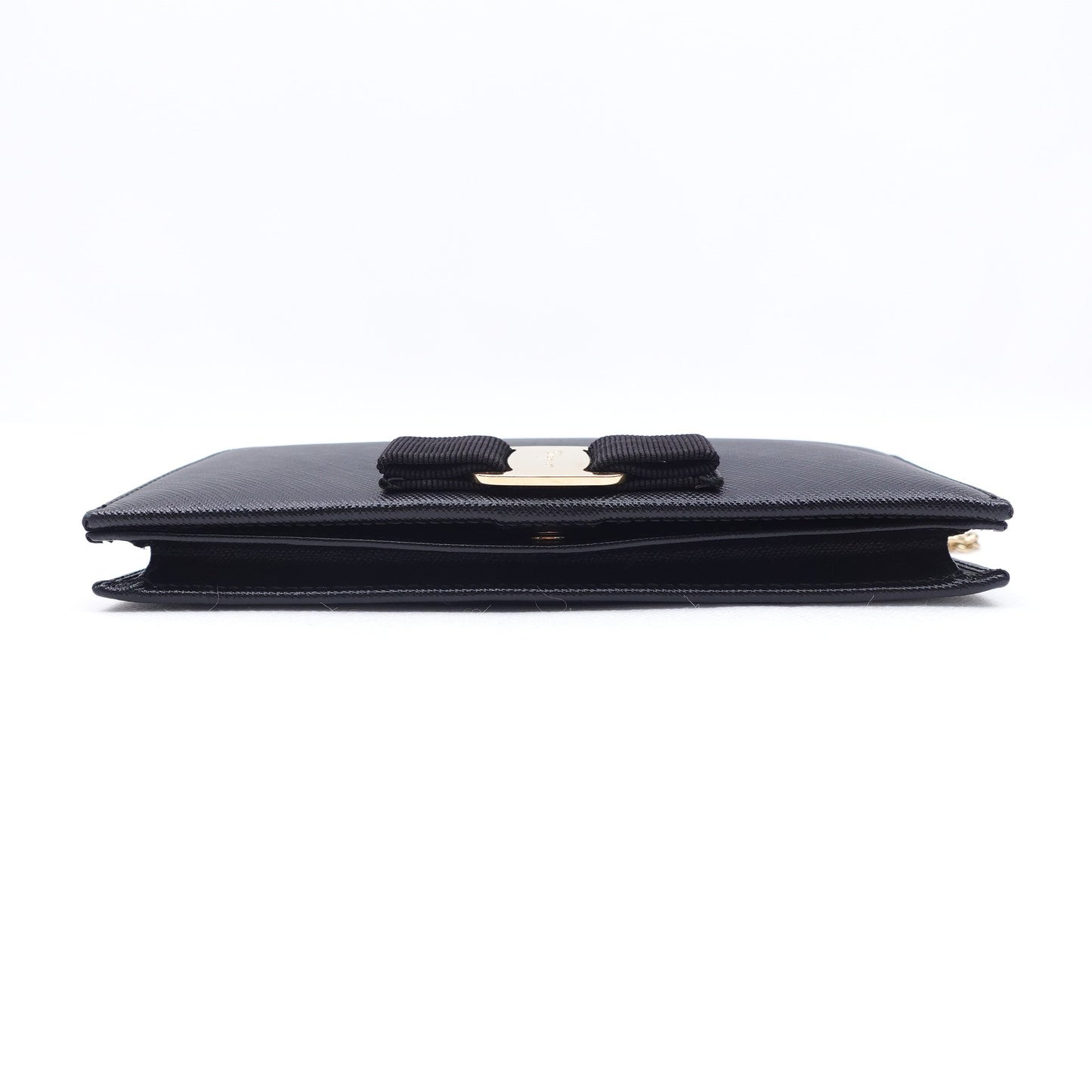 Pre-onwed Ferragamo Viva Black Calfskin Shoulder Bag