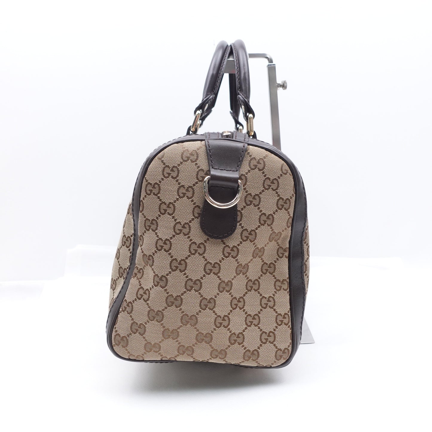 Pre-owned Gucci Boston Monogram Canvas Shoulder Bag
