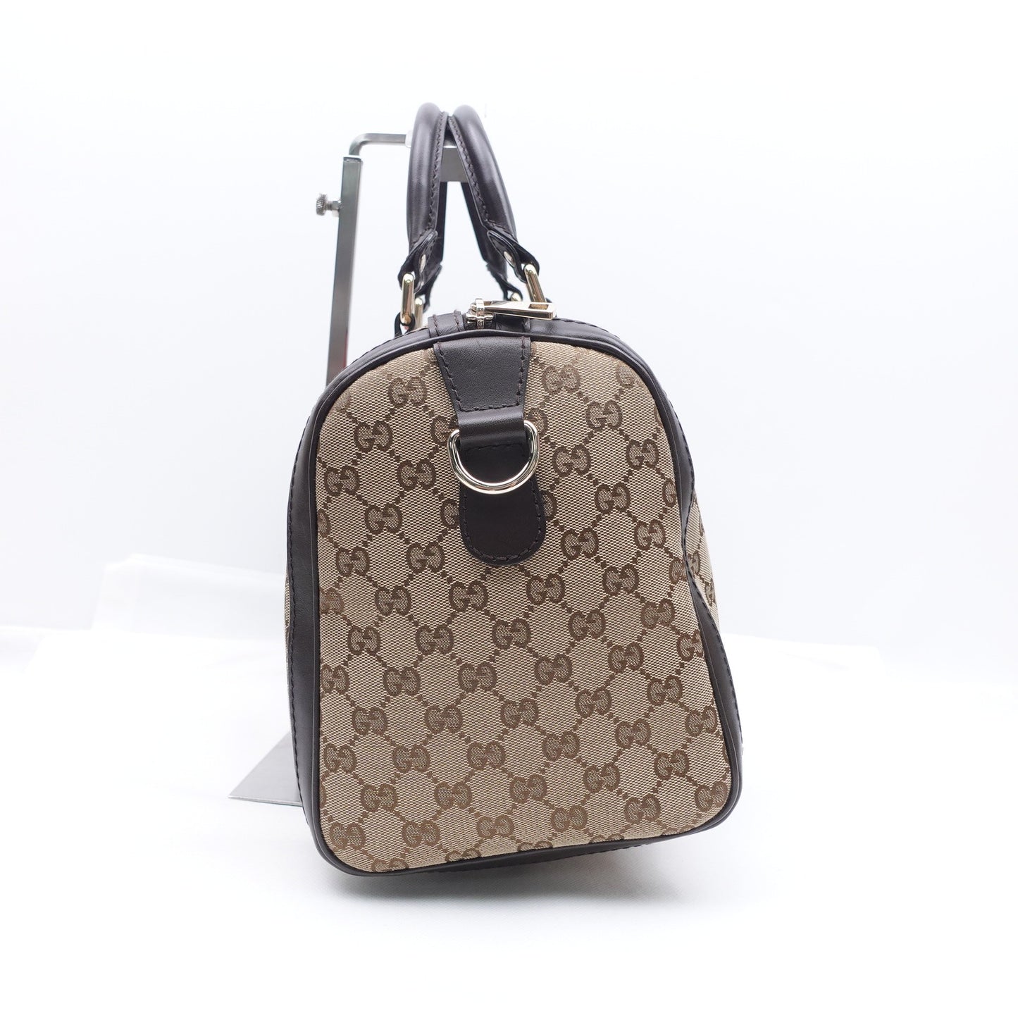 Pre-owned Gucci Boston Monogram Canvas Shoulder Bag