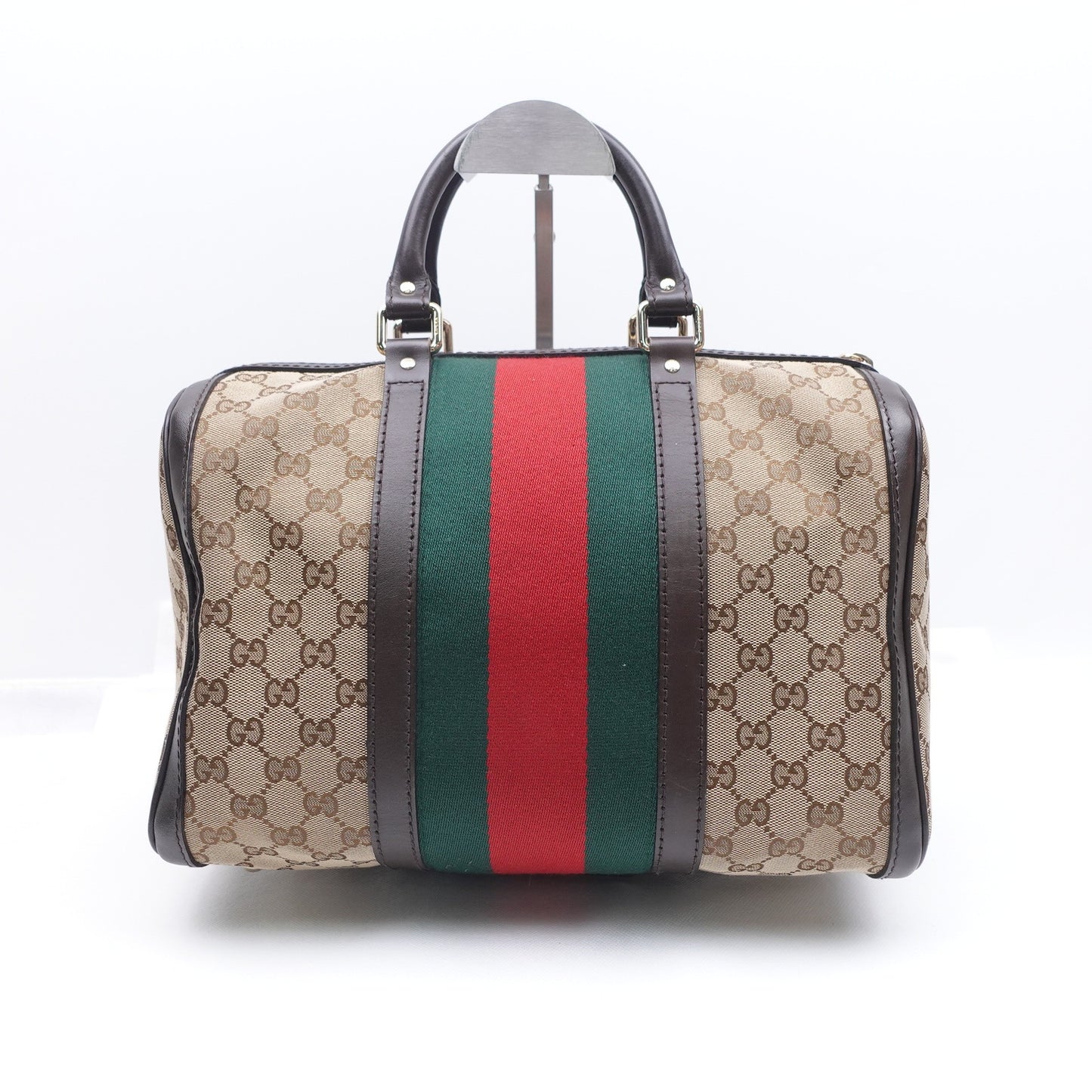 Pre-owned Gucci Boston Monogram Canvas Shoulder Bag