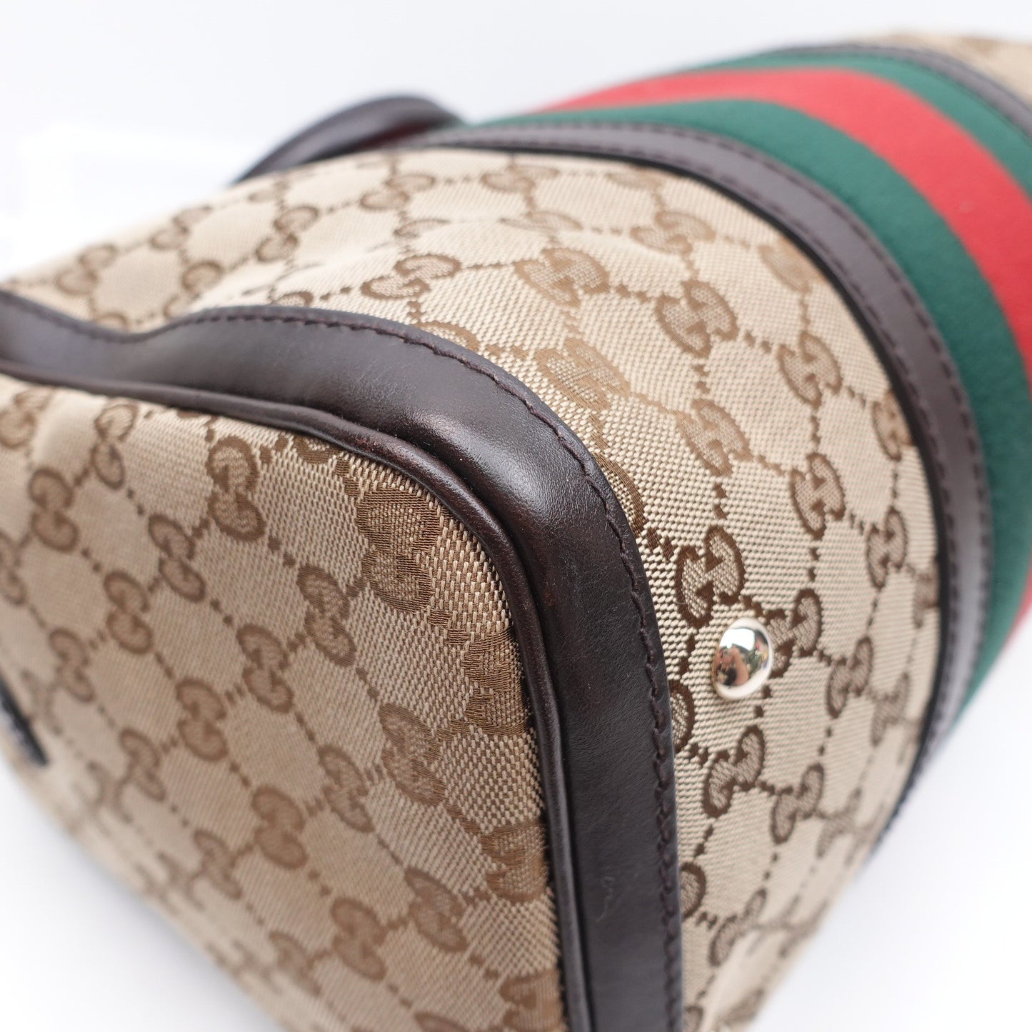 Pre-owned Gucci Boston Monogram Canvas Shoulder Bag