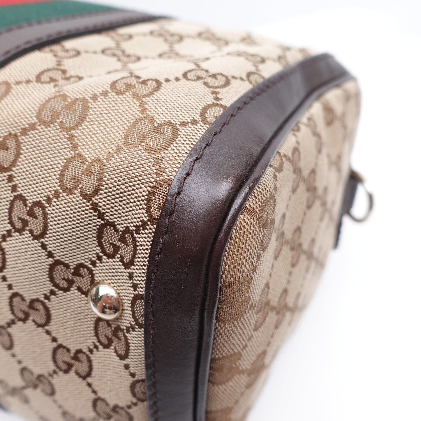 Pre-owned Gucci Boston Monogram Canvas Shoulder Bag