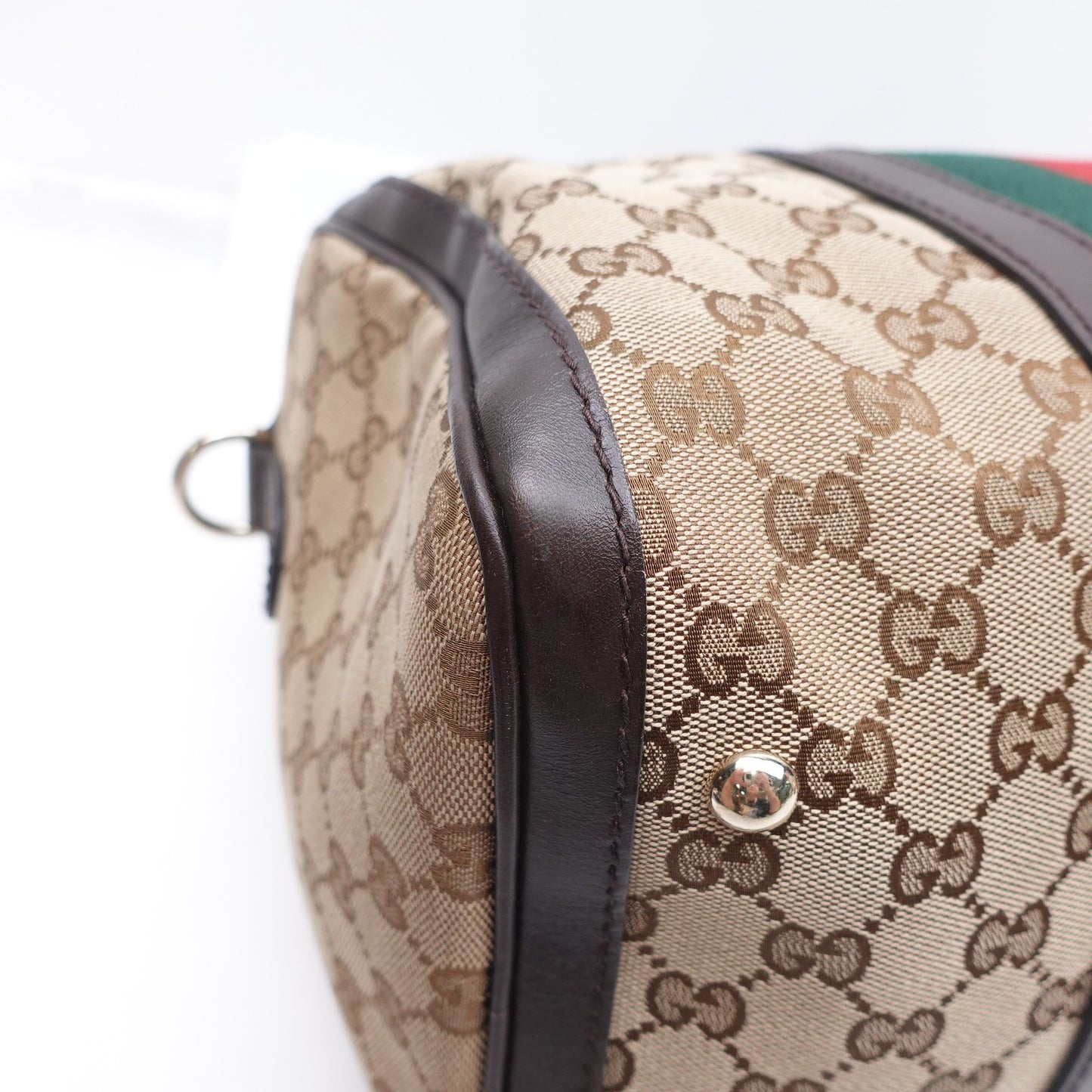 Pre-owned Gucci Boston Monogram Canvas Shoulder Bag
