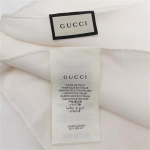 Pre-Owned Gucci White Square Silk Scarf