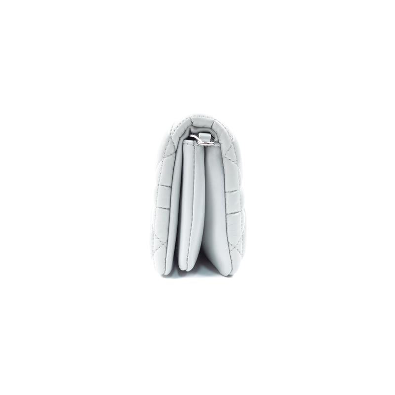 Pre-owned Dior Caro Grey Lambskin Shoulder Bag
