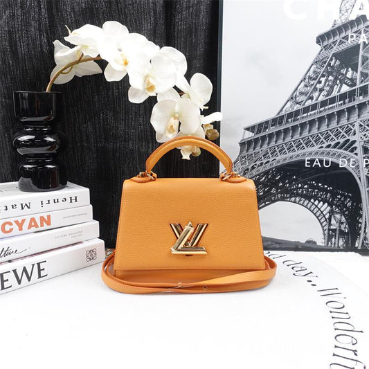 Pre-owned Louis Vuitton Twice One Handle Yellow Calfskin Shoulder Bag