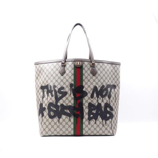 Pre-owned Gucci & Balenciaga Ophidia Coated Canvas Tote