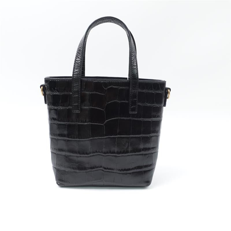 Pre-owned Saint Laurent Shopping Mini Black Calfskin Shoulder Bag