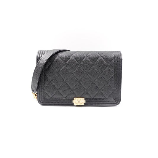 Pre-Owned Chanel Leboy woc Black Caviar Leather Shoulder Bag